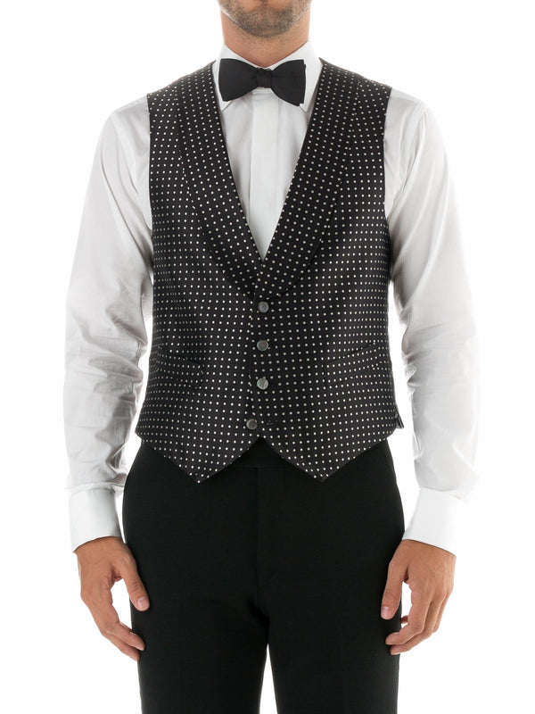 favourbrook Black Pickwick Silk Single Breasted Waistcoat