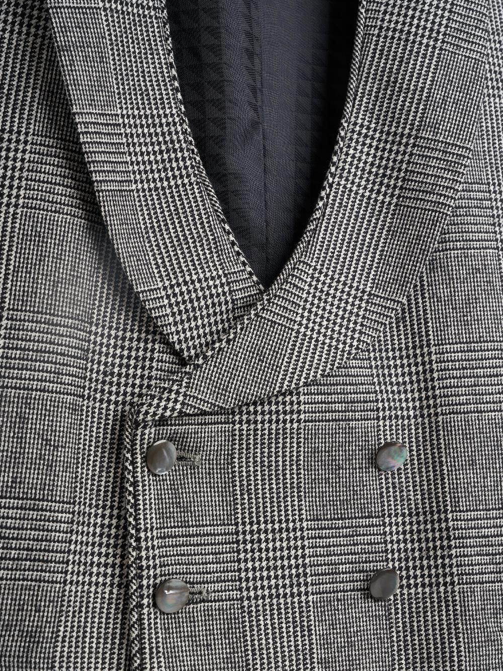 Favourbrook Black Sandleson Wool Double Breasted Waistcoat With Piping