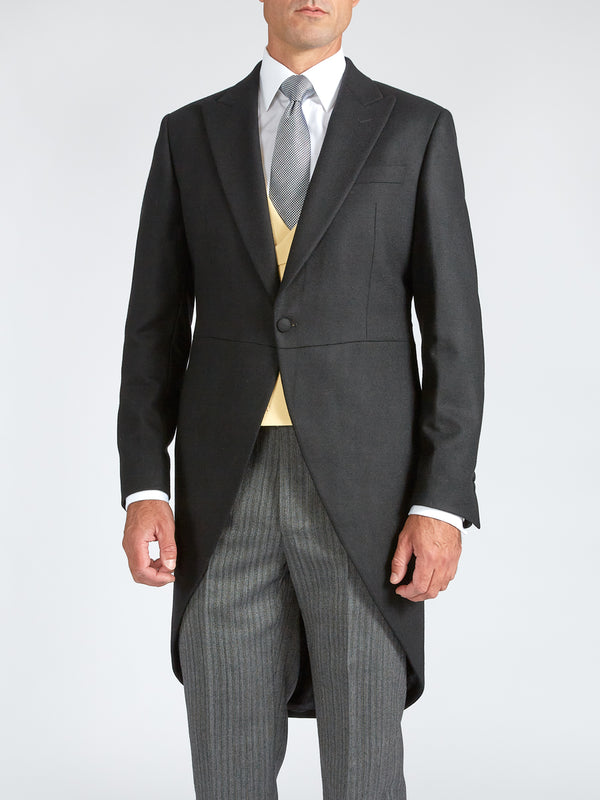 Favourbrook Black Seaton Cashmere Wool Morning Coat