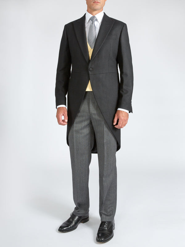 favourbrook Black Seaton Cashmere Wool Morning Coat