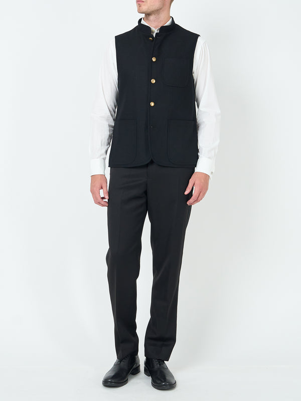 Favourbrook Black Seaton Cashmere Wool Wiltshire Gilet