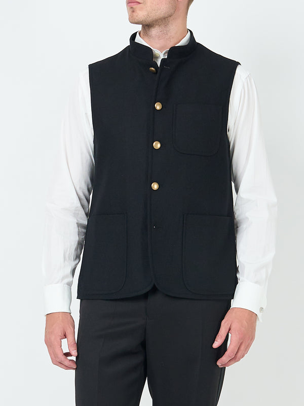 favourbrook Black Seaton Cashmere Wool Wiltshire Gilet