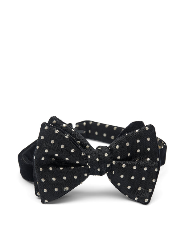 favourbrook Black Velvet with Black Pickwick Contrast Large Party Bow Tie
