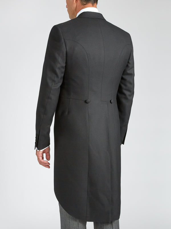 Favourbrook Black Windsor Herringbone Wool Morning Coat