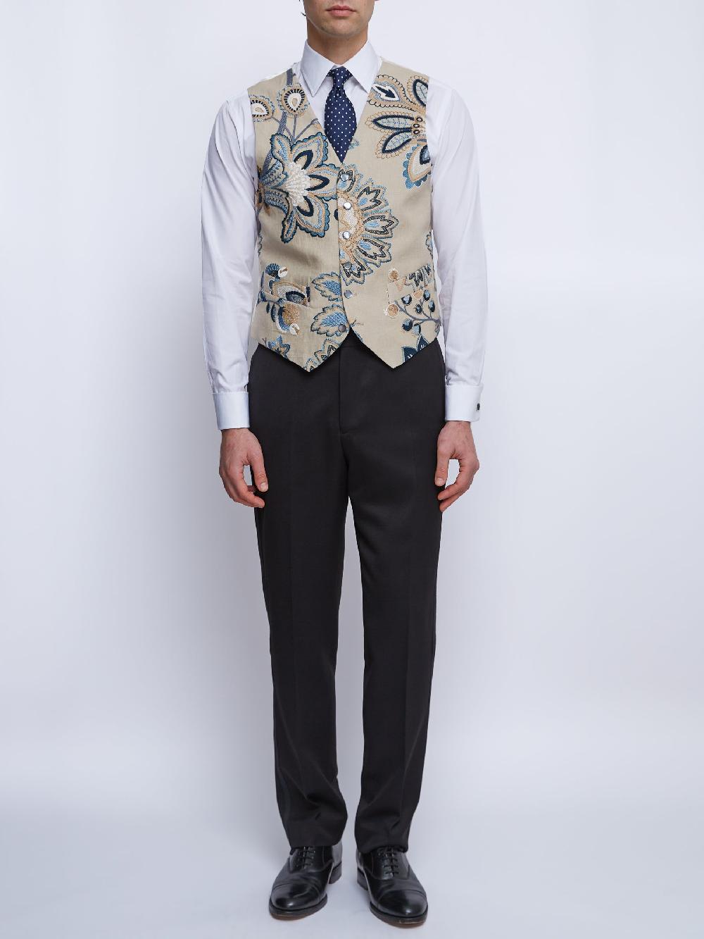 Favourbrook Blue Burford Single Breasted 6 Button Waistcoat