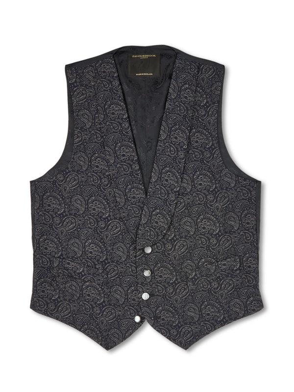 Favourbrook Blue Vincent Wool Single Breasted Waistcoat