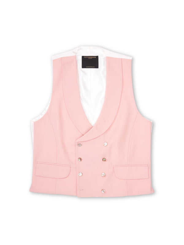 Favourbrook Blush Gabardine Wool Double Breasted Waistcoat