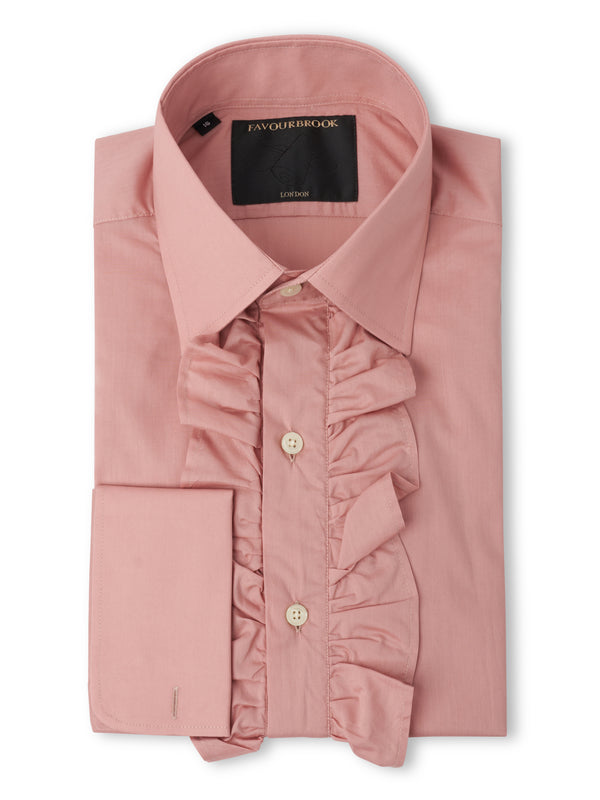 favourbrook Blush Pink Stanfield Cotton Large Frill Shirt