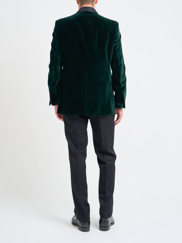 Favourbrook Bottle Green Velvet Shawl Lapel Dinner Jacket