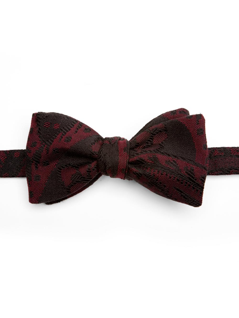 Favourbrook Burgundy Heathcote Paisley Cotton/Silk Bow Tie