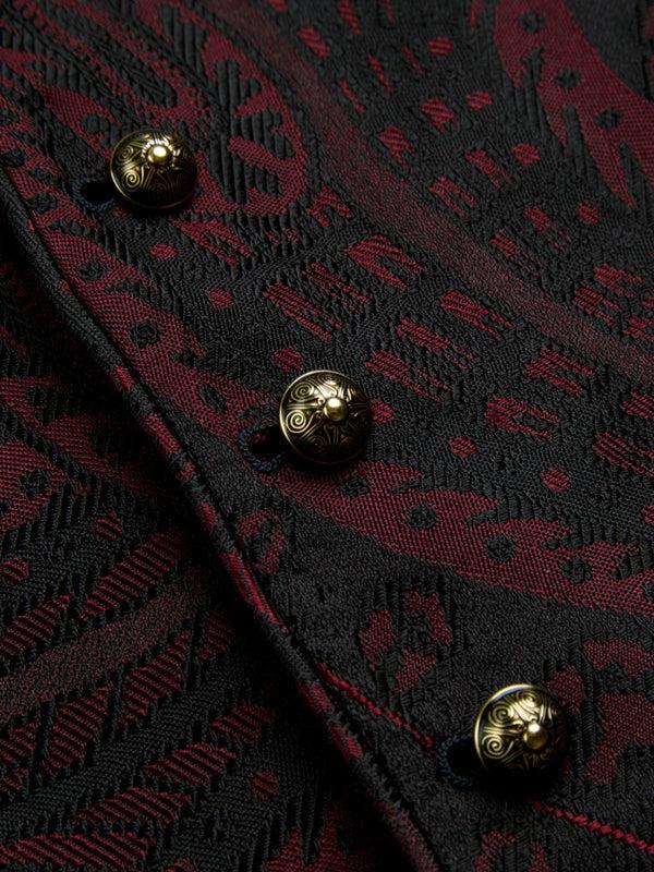 Favourbrook Burgundy Heathcote Paisley Single Breasted Waistcoat