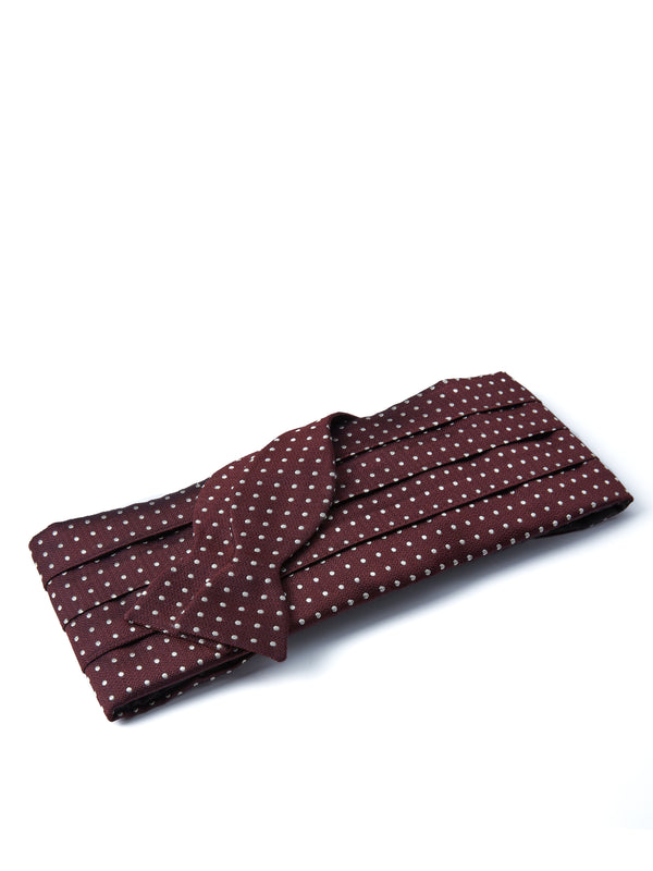 favourbrook Burgundy Pickwick Silk Pleated Cummerbund & Bow Tie Set