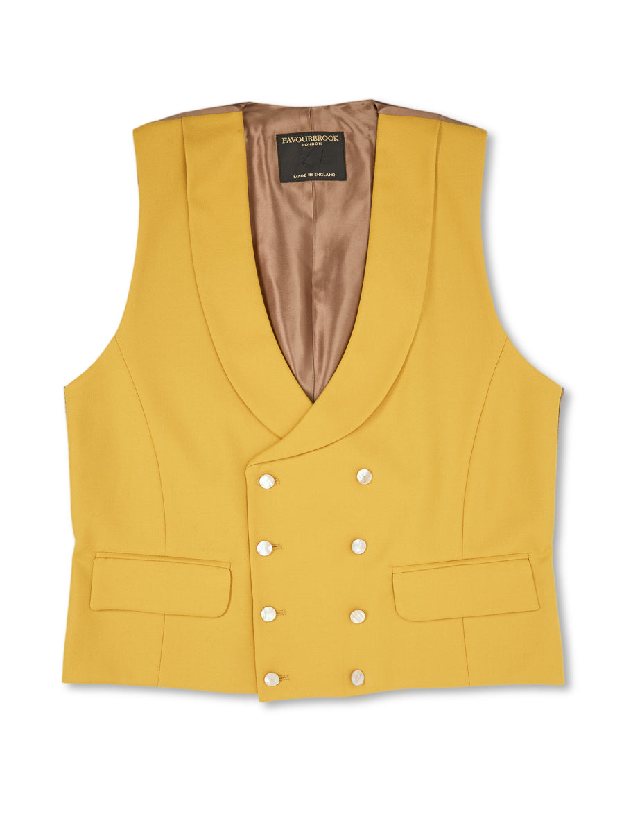 Favourbrook Butterscotch Wool Double Breasted Waistcoat
