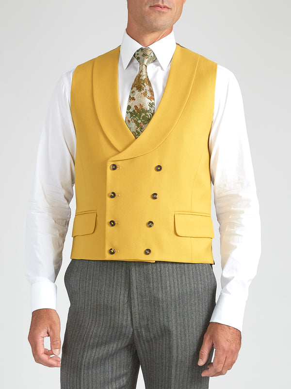 favourbrook Butterscotch Wool Double Breasted Waistcoat