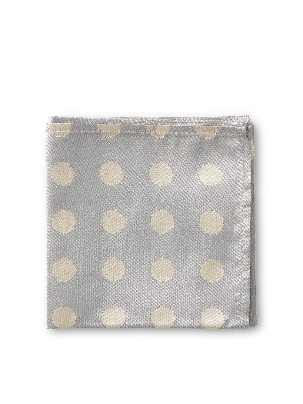 Favourbrook Cambridge Spot Grey/Cream Pocket Square