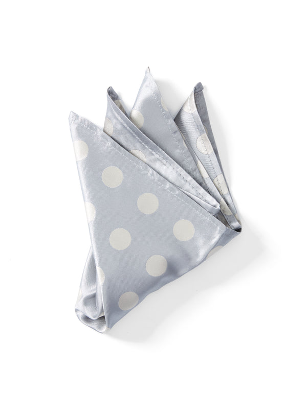 favourbrook Cambridge Spot Grey/Cream Pocket Square
