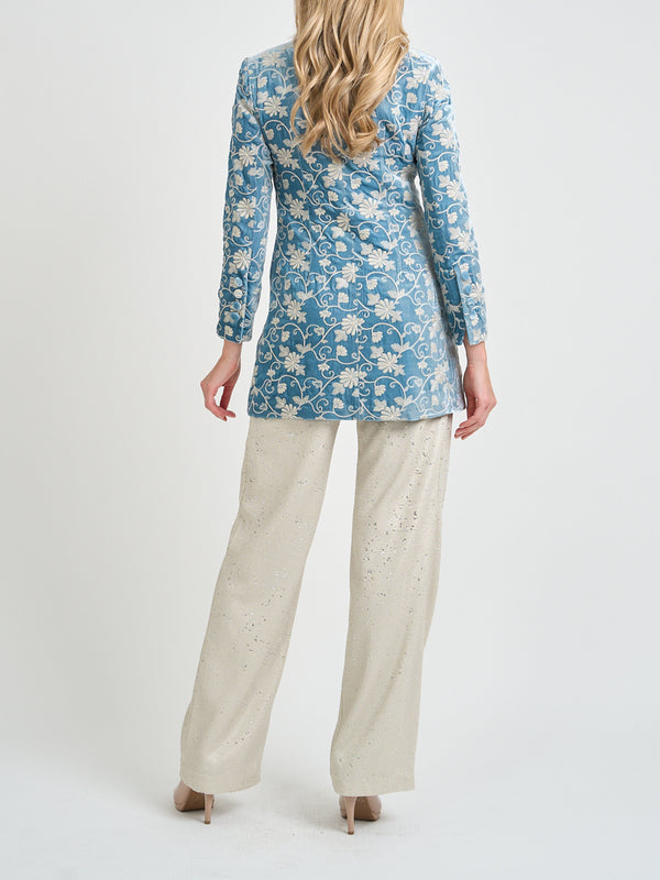 Favourbrook Camden Jacket Powder Blue Oakleigh Silk Velvet