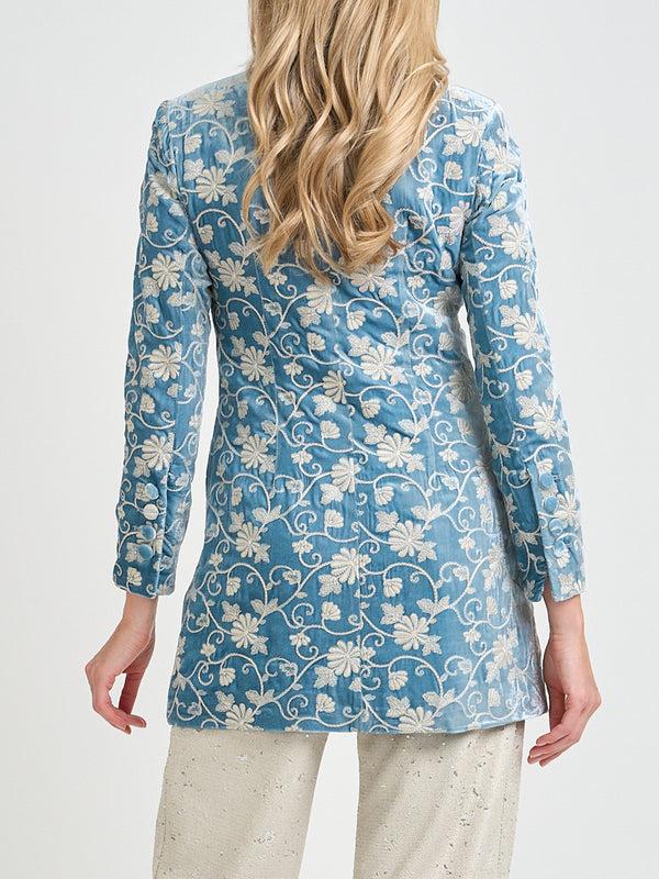 Favourbrook Camden Jacket Powder Blue Oakleigh Silk Velvet