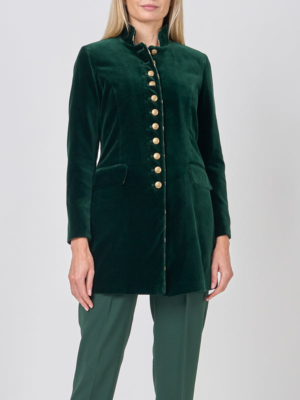 Favourbrook Camden Jacket Racing Green Plain Cotton Velvet