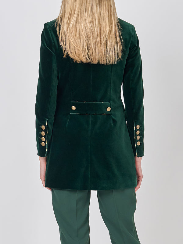 Favourbrook Camden Jacket Racing Green Plain Cotton Velvet