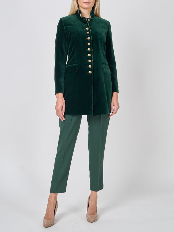 favourbrook Camden Jacket Racing Green Plain Cotton Velvet