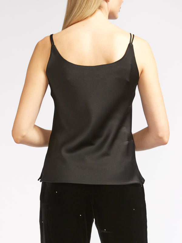 Favourbrook Camisole Bias Top Black Heavy Crepe Satin