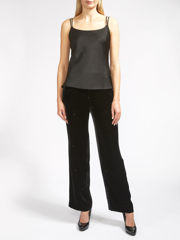Favourbrook Camisole Bias Top Black Heavy Crepe Satin