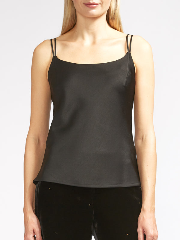 favourbrook Camisole Bias Top Black Heavy Crepe Satin