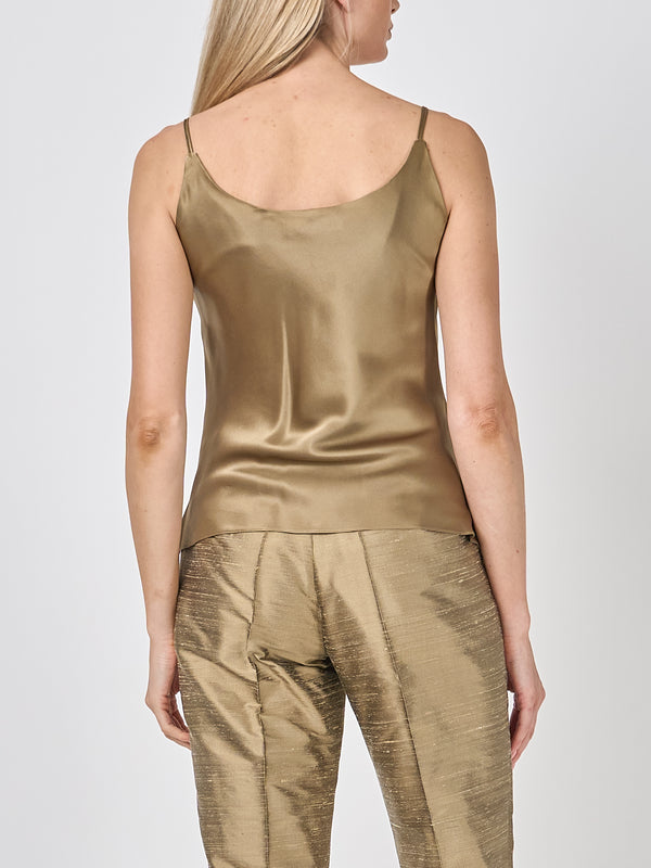 Favourbrook Camisole Bias Top Hay Gold Silk Crepe Satin