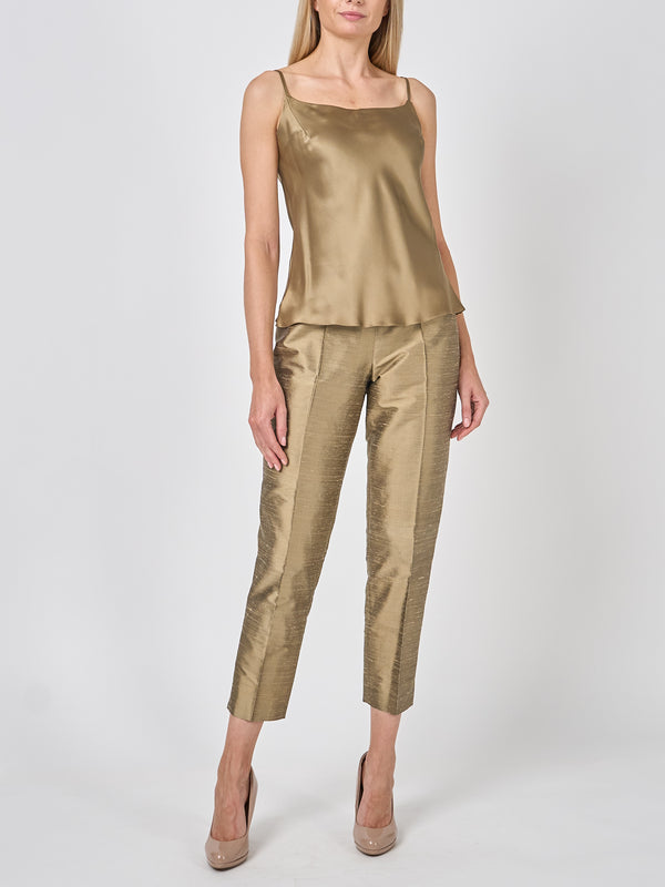 Favourbrook Camisole Bias Top Hay Gold Silk Crepe Satin