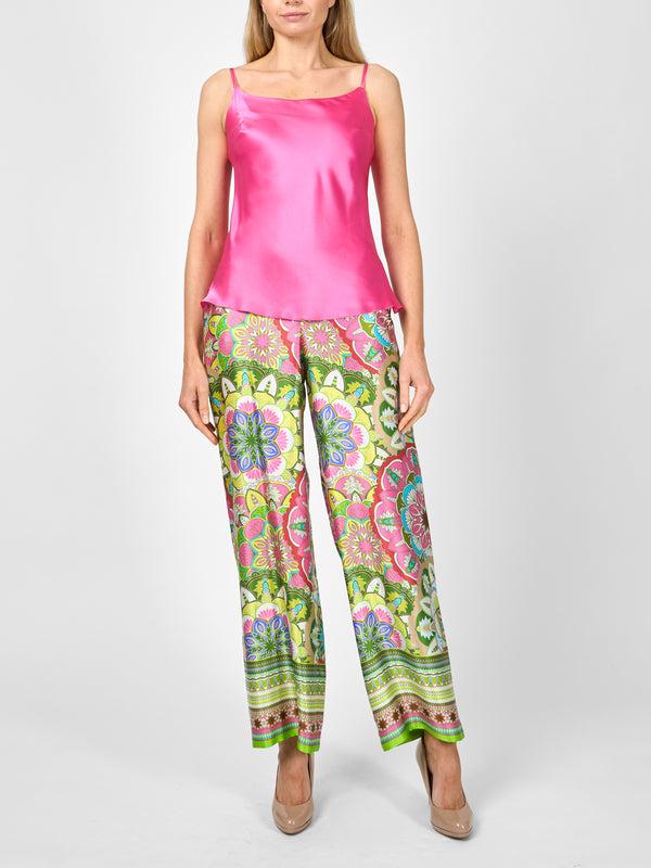 Favourbrook Camisole Bias Top Lipstick Pink Silk Crepe Satin