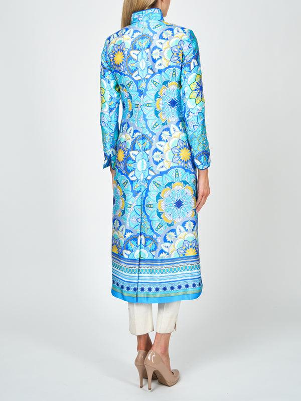 Favourbrook Carnaby Coat Blue Rockingham Silk Satin