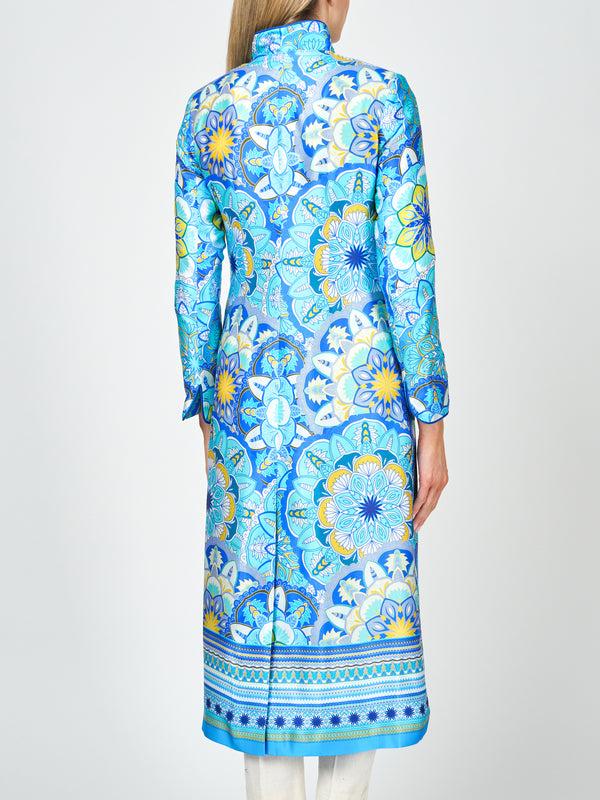 Favourbrook Carnaby Coat Blue Rockingham Silk Satin