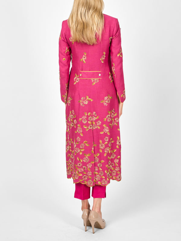 Favourbrook Carnaby Coat Peony Fenton Crease Resistant Linen