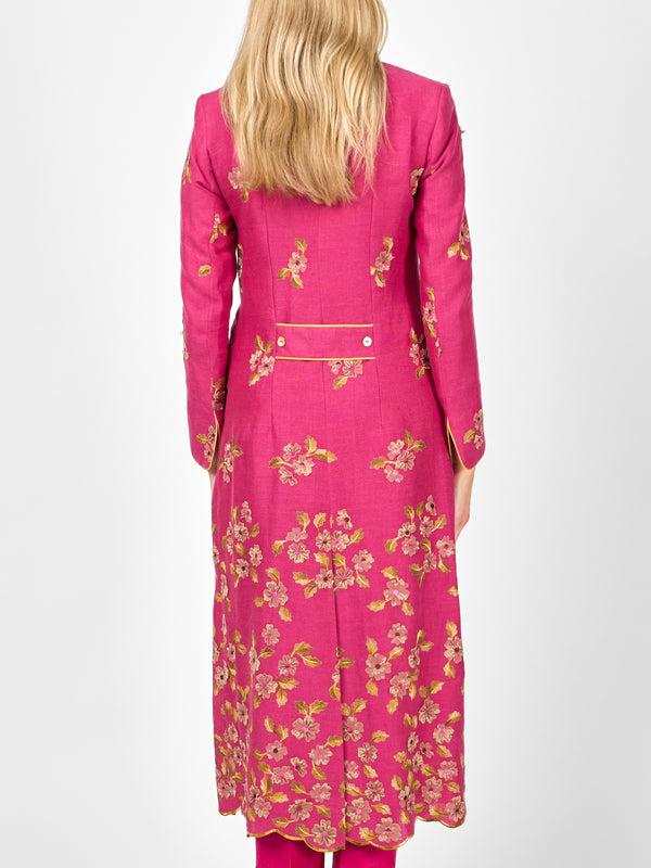 Favourbrook Carnaby Coat Peony Fenton Crease Resistant Linen