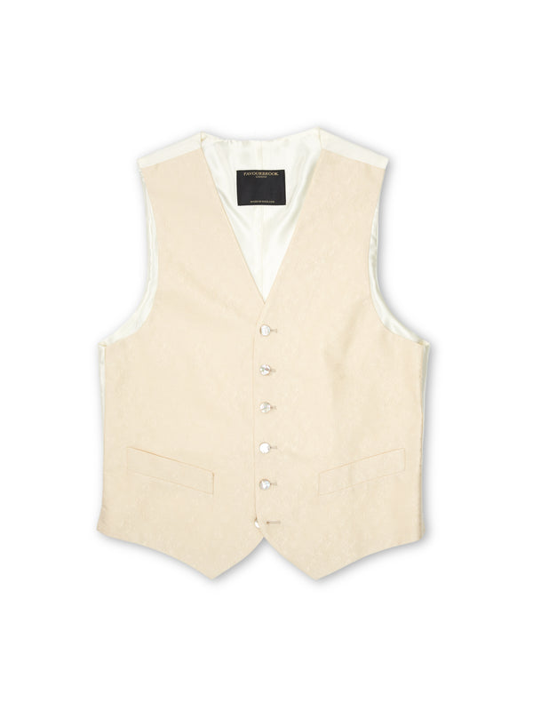 Favourbrook Champagne Romanoff Silk Single Breasted Waistcoat