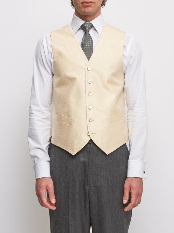 favourbrook Champagne Romanoff Silk Single Breasted Waistcoat