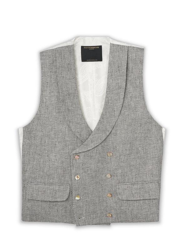 Favourbrook Charcoal Culcross Linen Double Breasted Waistcoat