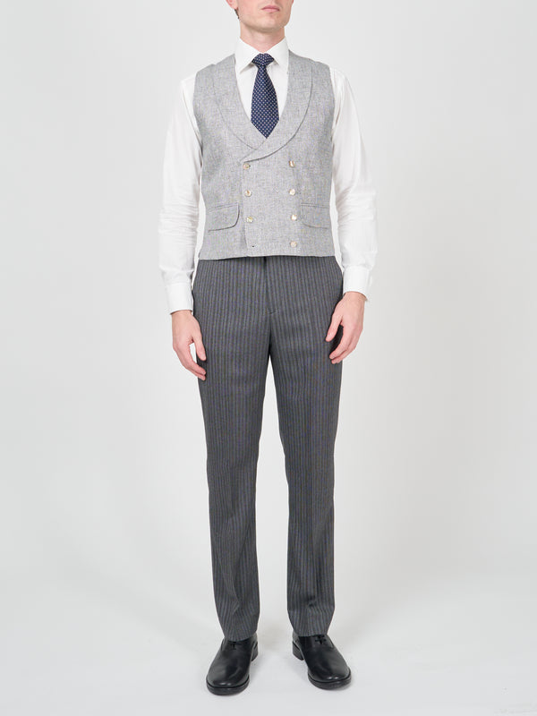 Favourbrook Charcoal Culcross Linen Double Breasted Waistcoat