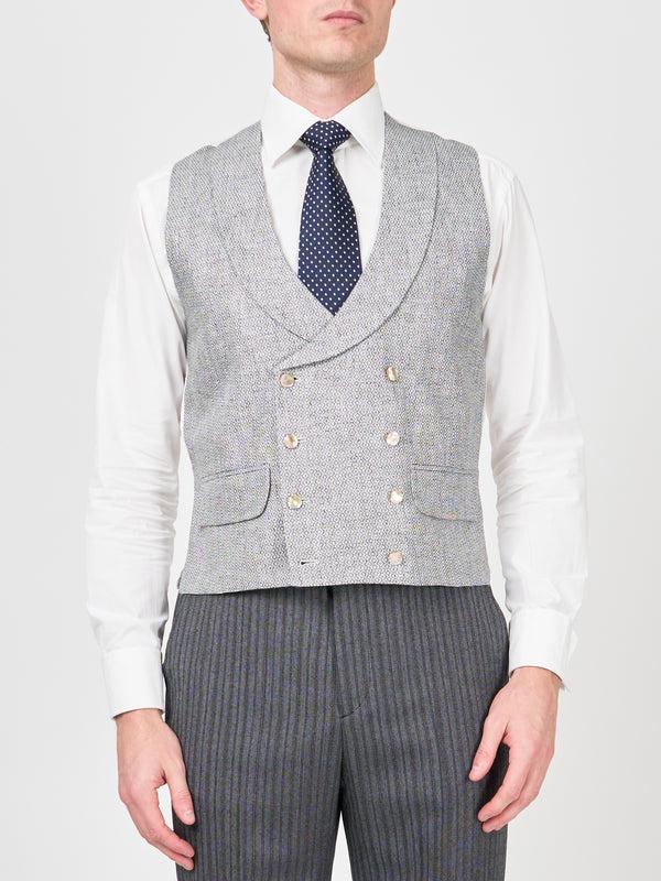 favourbrook Charcoal Culcross Linen Double Breasted Waistcoat