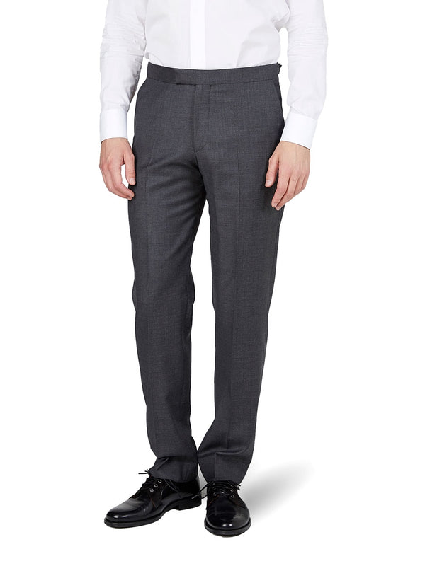 favourbrook Charcoal Furlong Wool High Waisted Flat Front Trouser