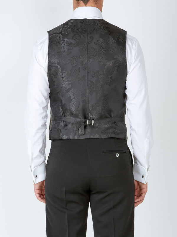 Favourbrook Charcoal Pink Brimstone Silk Single Breasted Waistcoat