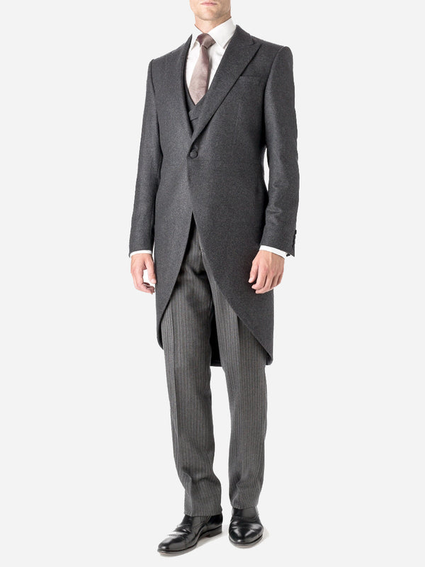 favourbrook Charcoal Shaftesbury Cashmere Wool Morning Coat