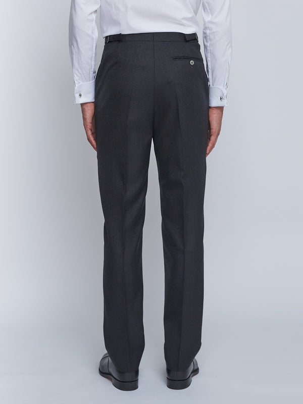 Favourbrook Charcoal Windsor Herringbone High Waisted Flat Front Trousers
