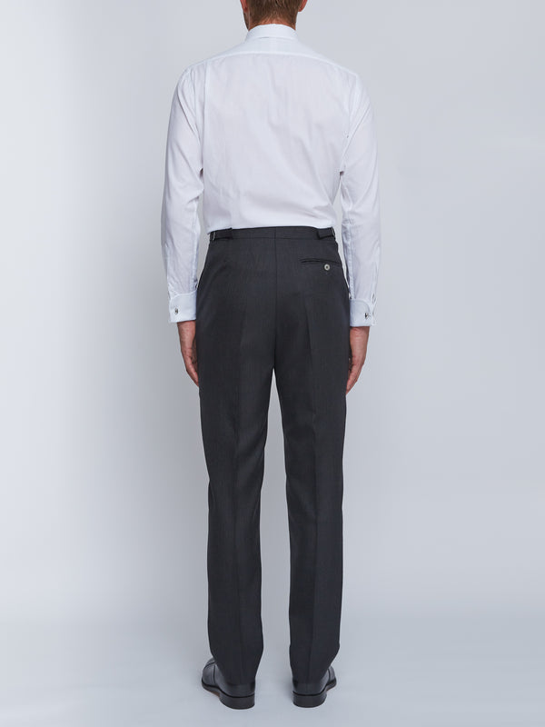 Favourbrook Charcoal Windsor Herringbone High Waisted Flat Front Trousers