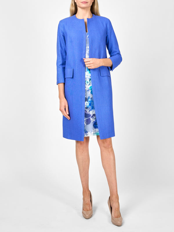 favourbrook Chelsea Coat Cobalt Katmandu Silk Tasar