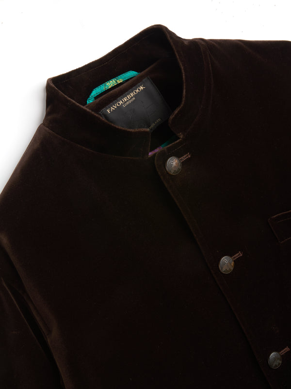 Favourbrook Chocolate Brown Velvet Cotton Artist Jacket