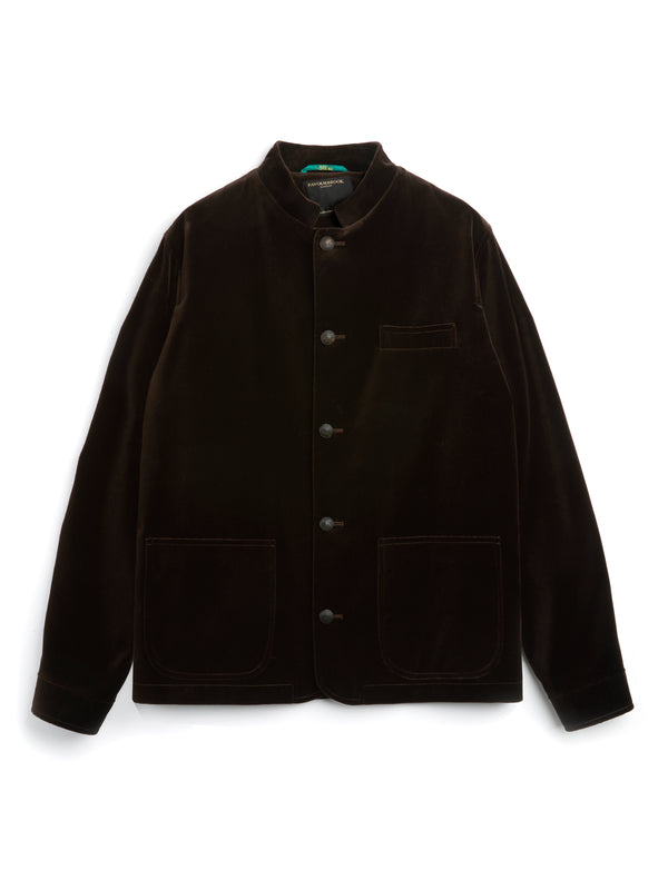 favourbrook Chocolate Brown Velvet Cotton Artist Jacket
