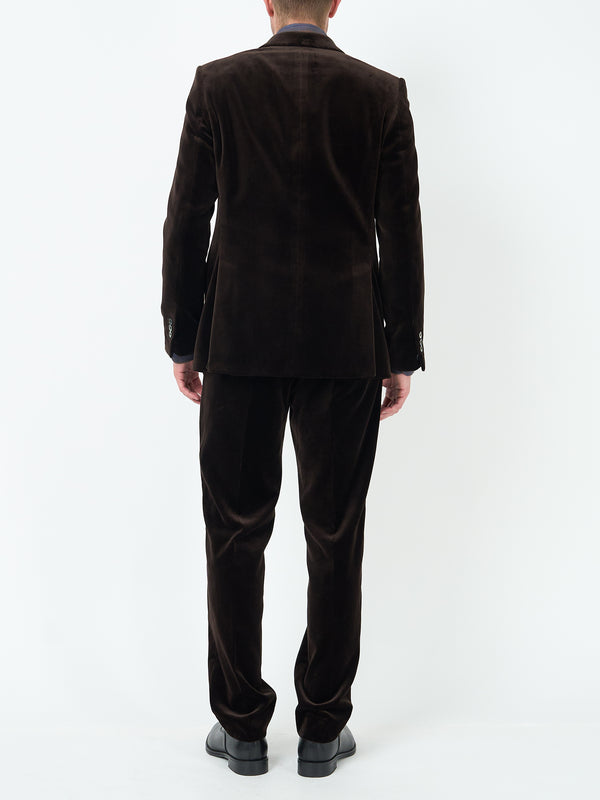 Favourbrook Chocolate Brown Velvet Cotton Newport Jacket