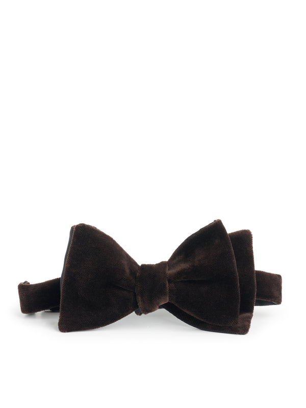favourbrook Chocolate Brown Velvet Large Party Bow Tie